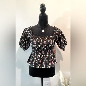 Celebrity PINK Black Floral Top